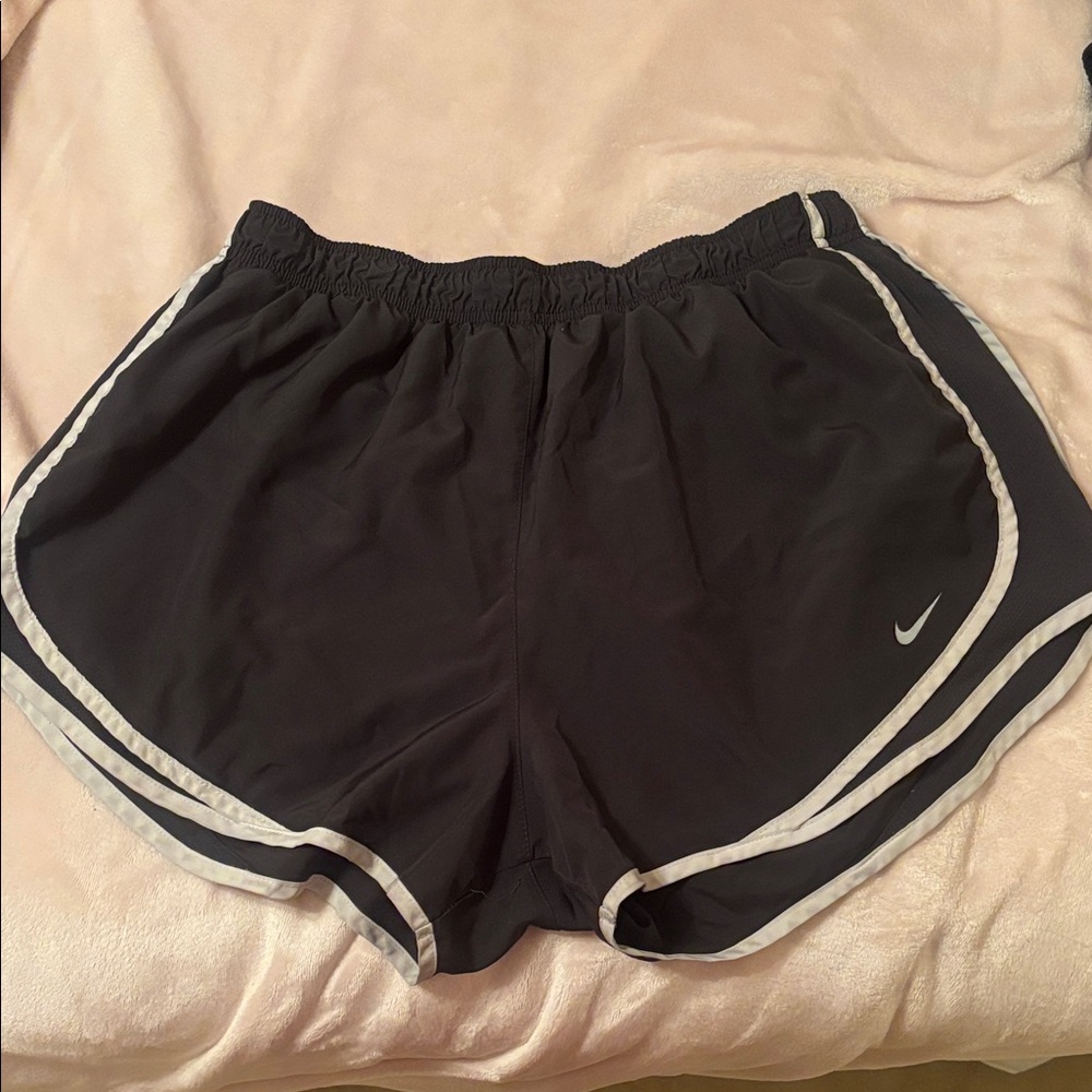 Nike Women's Black Athletic Shorts with White Trim
